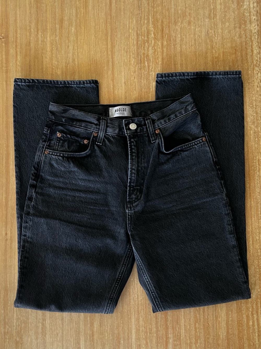 AGOLDE Harper Mid Rise Wide Straight Jeans in Hush | Size 26